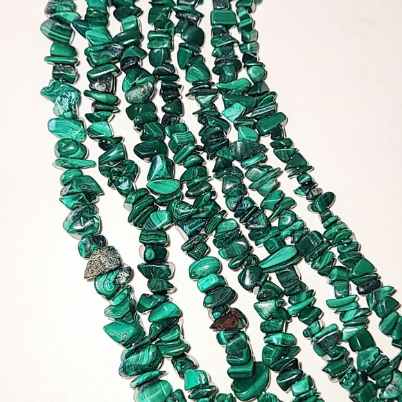 JAY KING MALACHITE 7-STRAND NECKLACE - STERLING SILVER CLASP - Picture 3 of 9